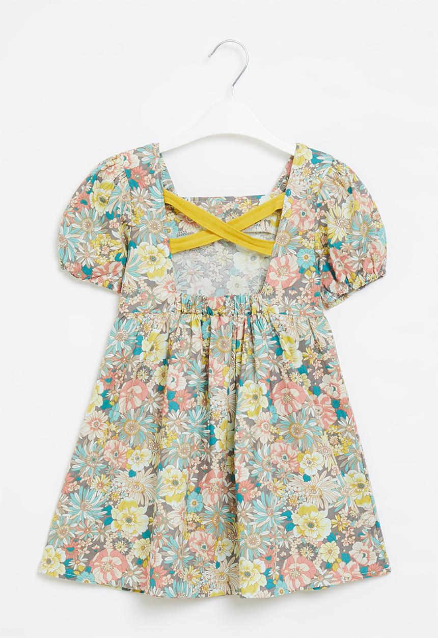 Pop Candy - Girls floral short sleeve dress - multi