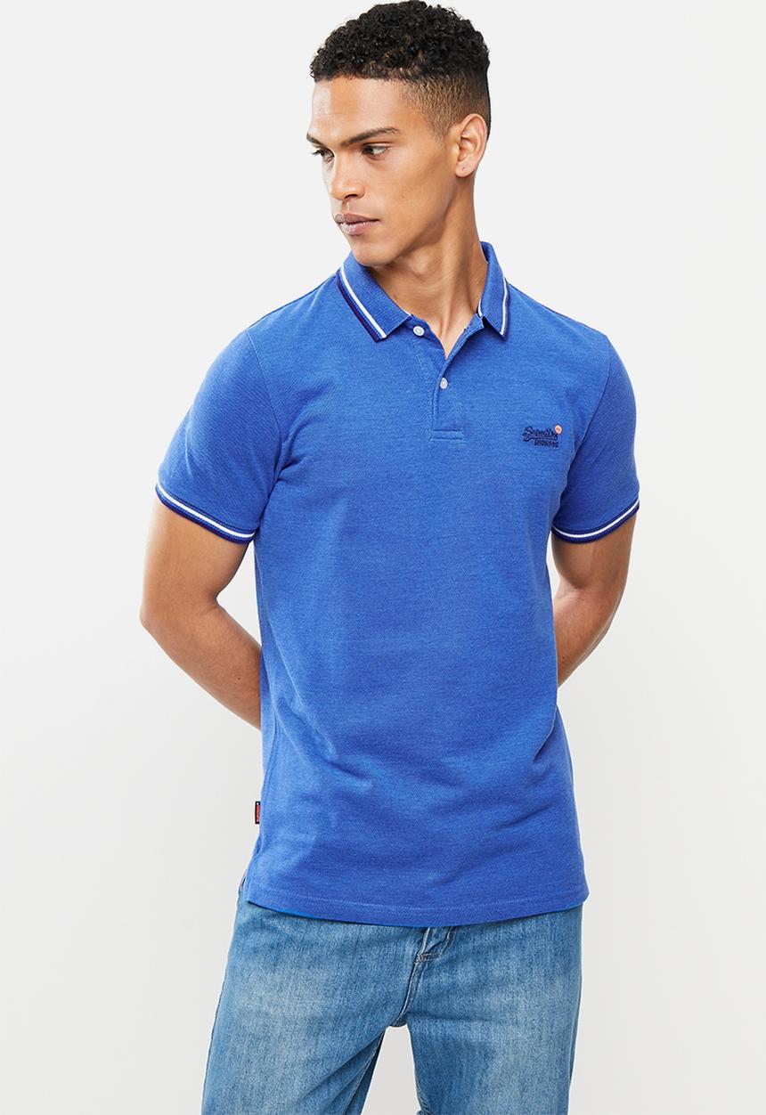 Superdry. - Classic poolside pique polo - true blue twist