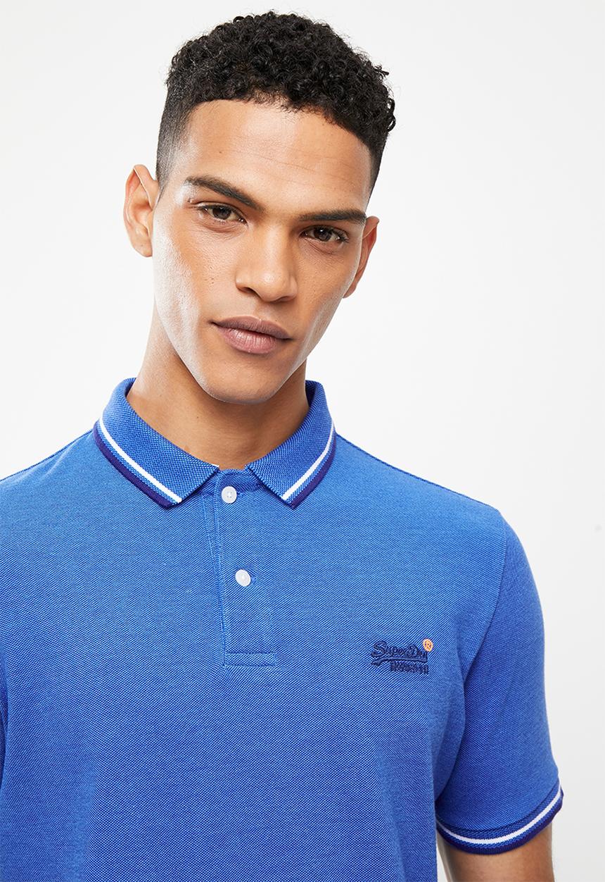 Superdry. - Classic poolside pique polo - true blue twist