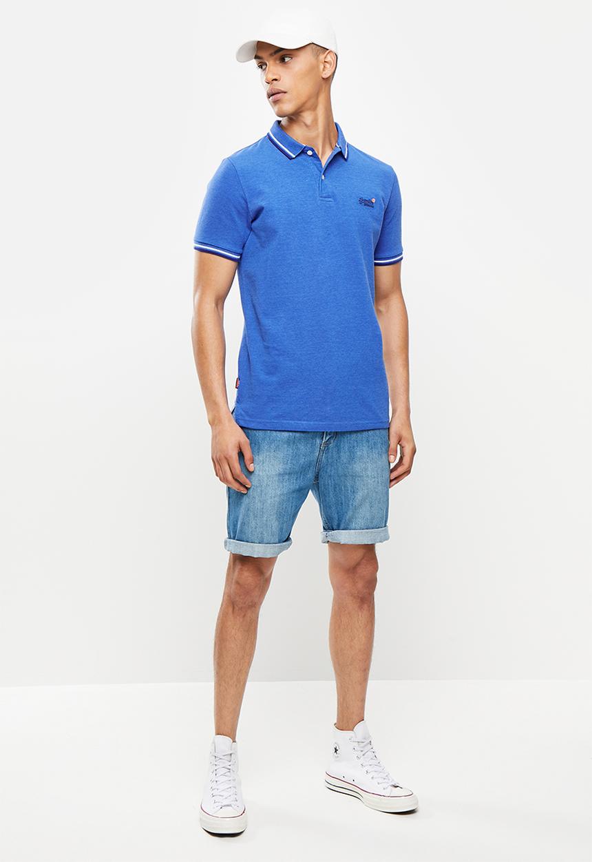 Superdry. - Classic poolside pique polo - true blue twist