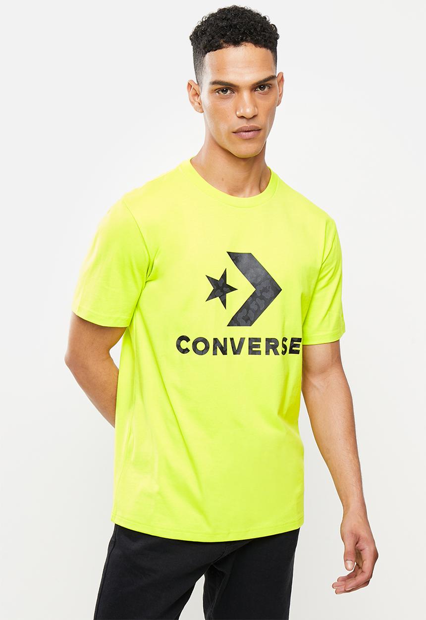 Converse - Reflective cheetah infill star chevron tee - green