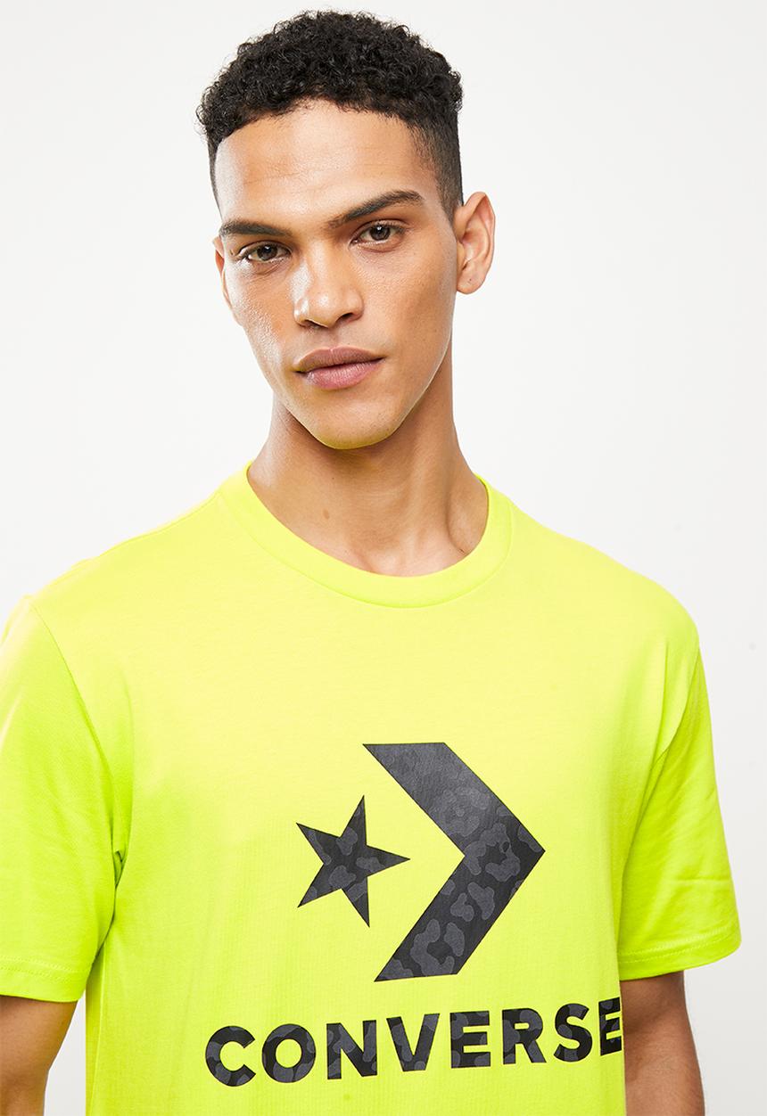 Converse - Reflective cheetah infill star chevron tee - green