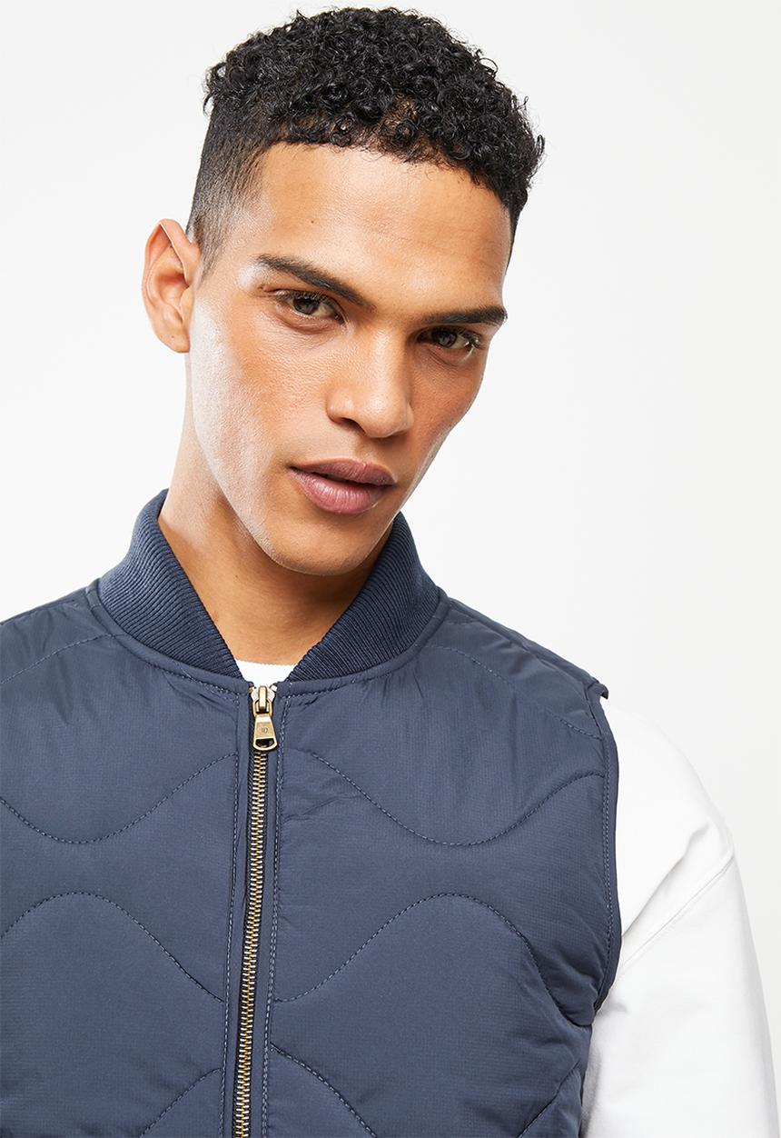 Jonathan D - Marco sip through quilted gilet - navy