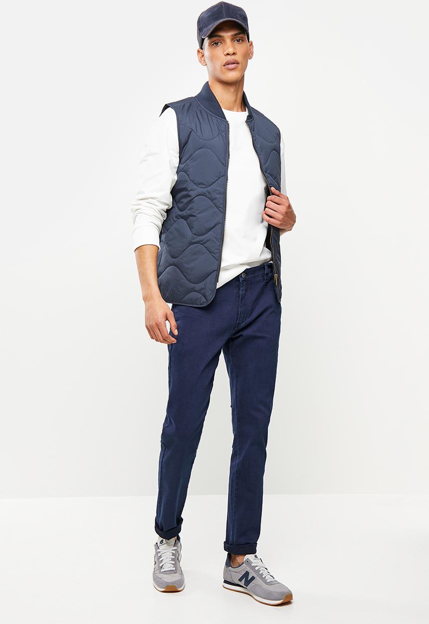 Jonathan D - Marco sip through quilted gilet - navy