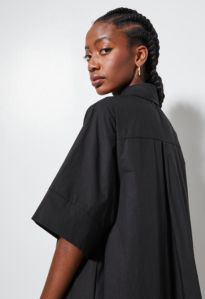 Superbalist - Trapeze shirt dress - black