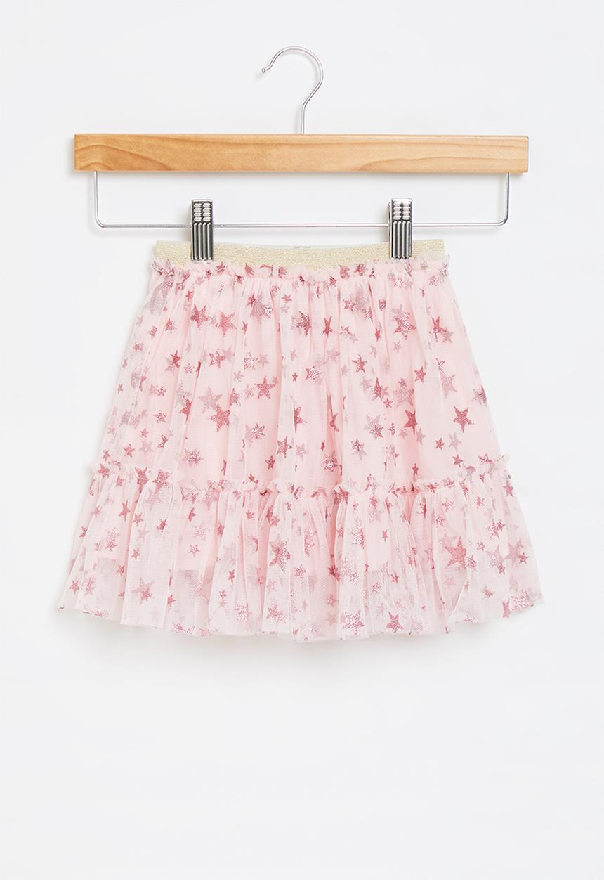 Pop Candy - Girls star mesh skirt - pink