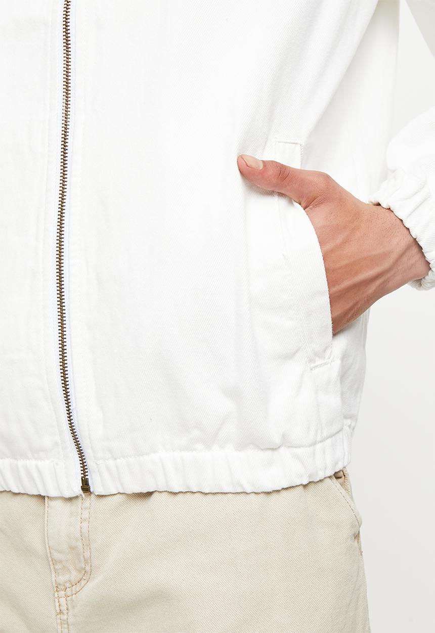 Jonathan D - Jose zip through denim jacket - ivory