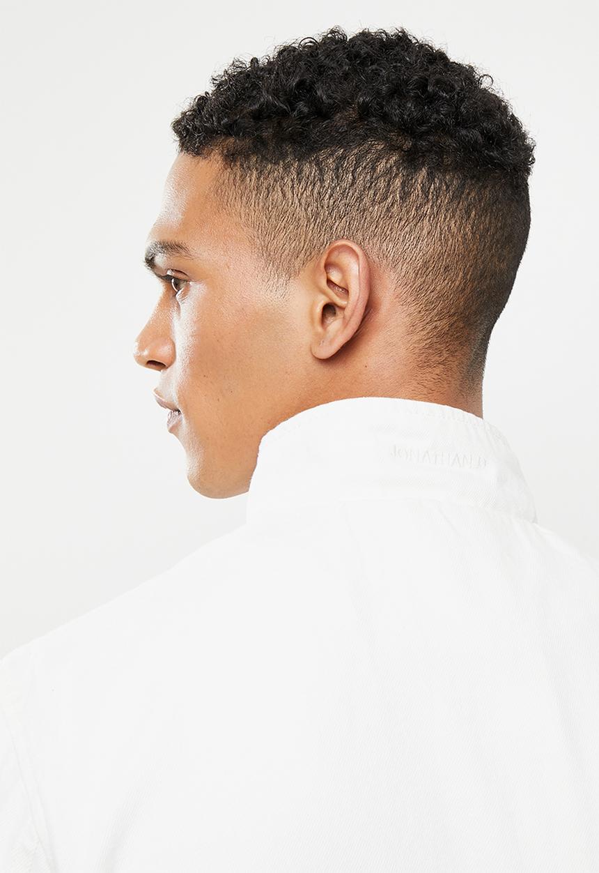 Jonathan D - Jose zip through denim jacket - ivory