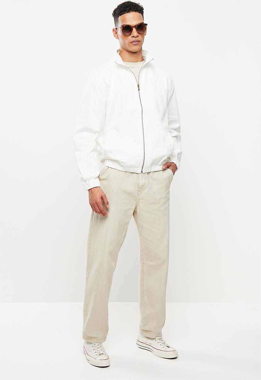 Jonathan D - Jose zip through denim jacket - ivory