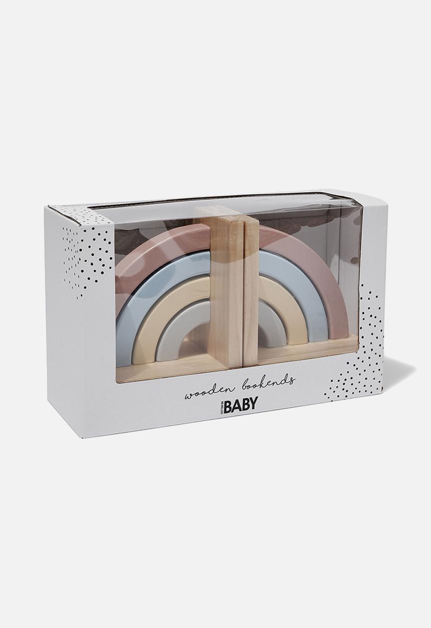 Cotton On - Wooden book ends - rainbow