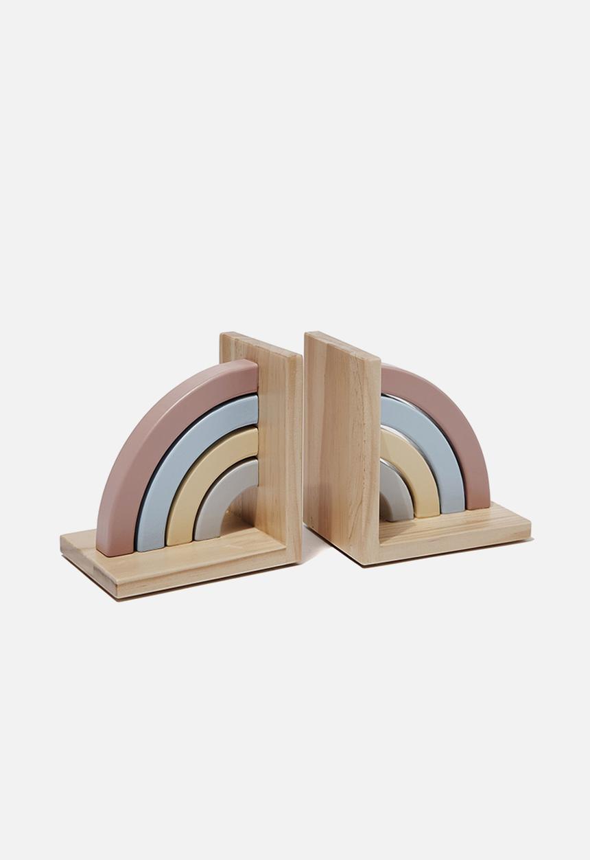 Cotton On - Wooden book ends - rainbow