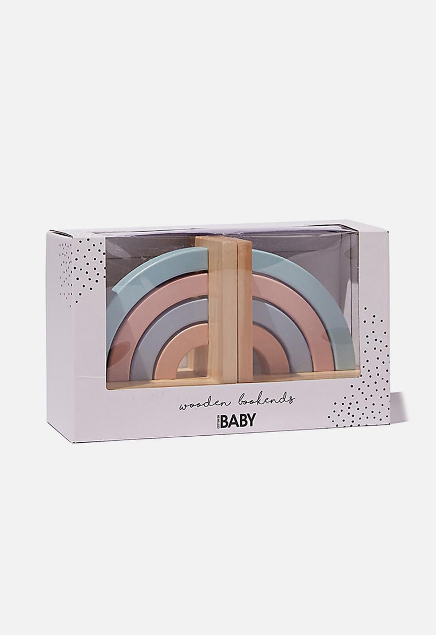 Cotton On - Wooden book ends - rainbow