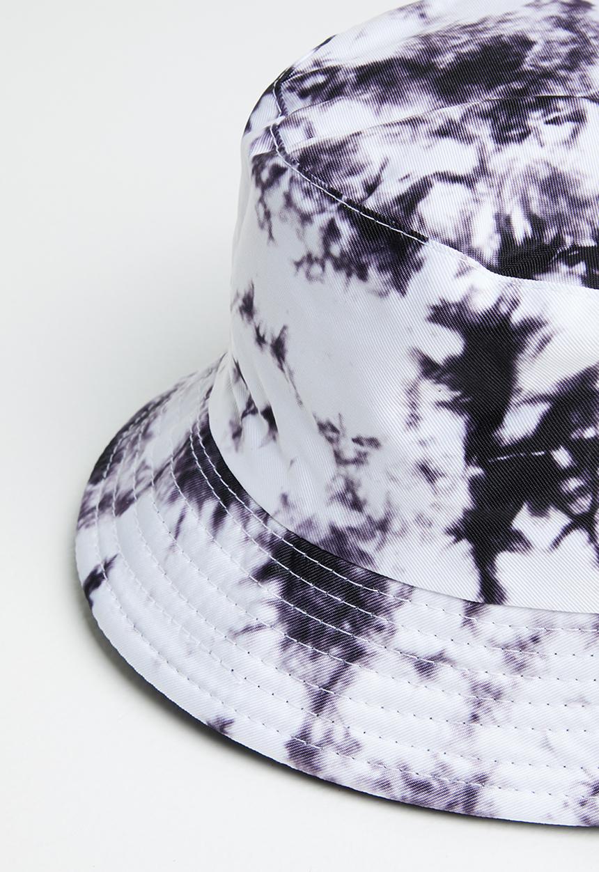 Pop Candy - Boys tie dye buket hat - black & white