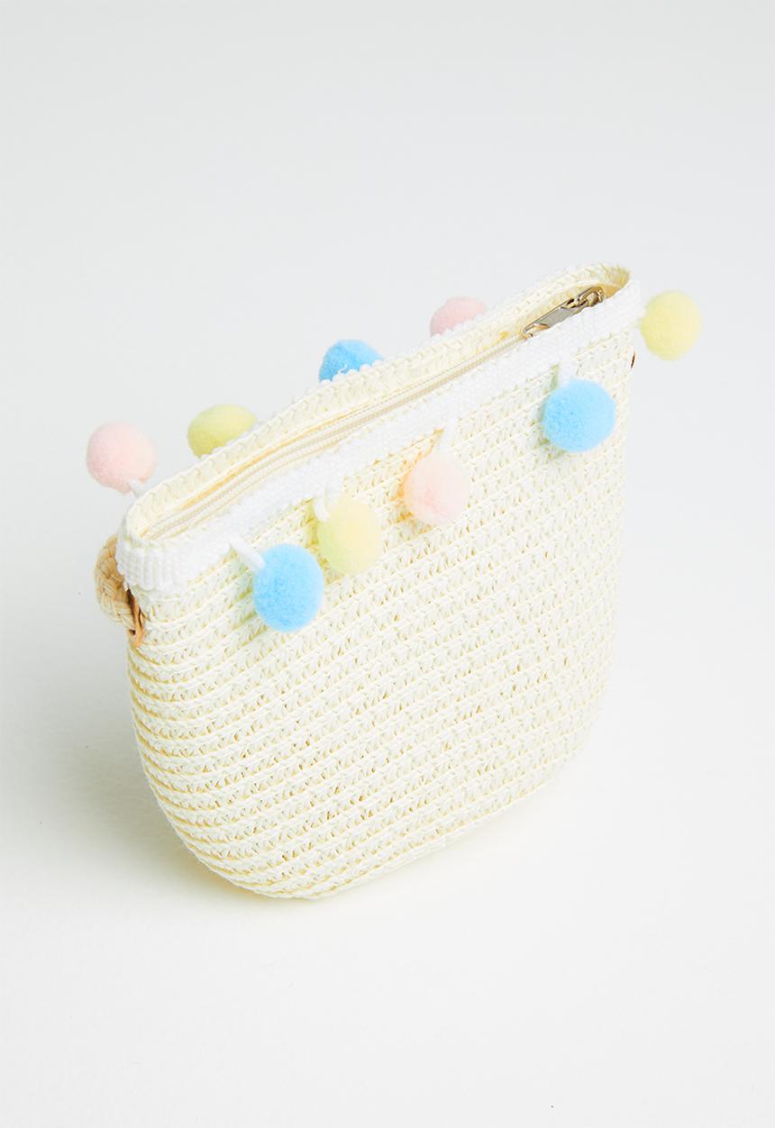 Pop Candy - Straw  hat & bag - white