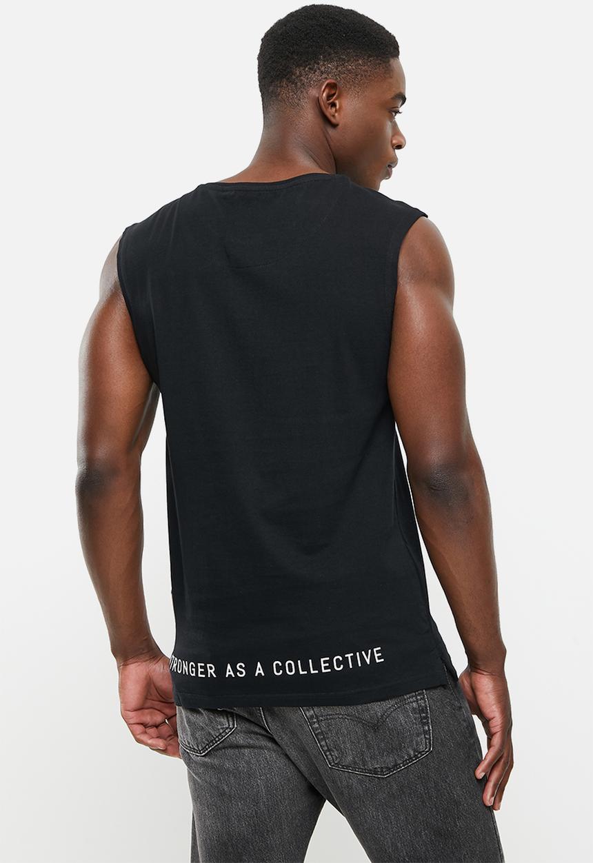 S.P.C.C - Luna regular fit straight hem, sleeveless tee - black