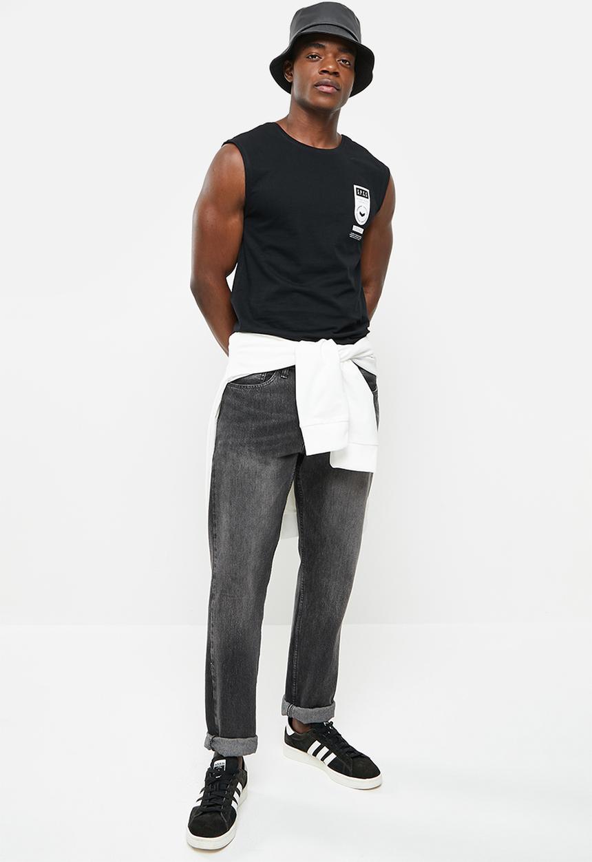 S.P.C.C - Luna regular fit straight hem, sleeveless tee - black