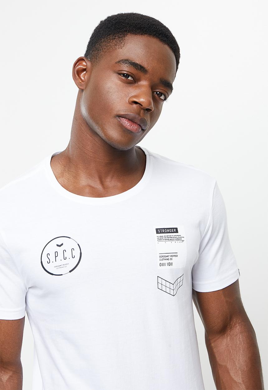 S.P.C.C - Levitt regular fit straight hem tee - optical white