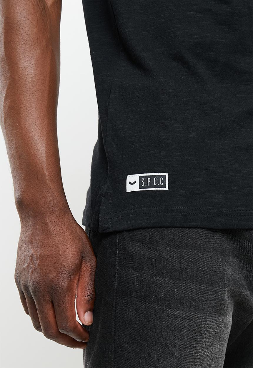 S.P.C.C - Tabari regular fit straight hem, sleeveless tee - black