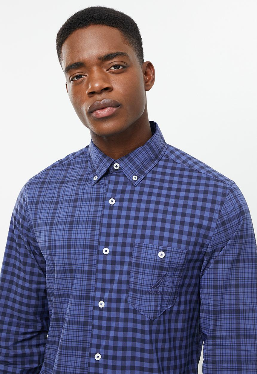 Nautica - W17912 l/s navtech plaid shirt - undercurrent 4de