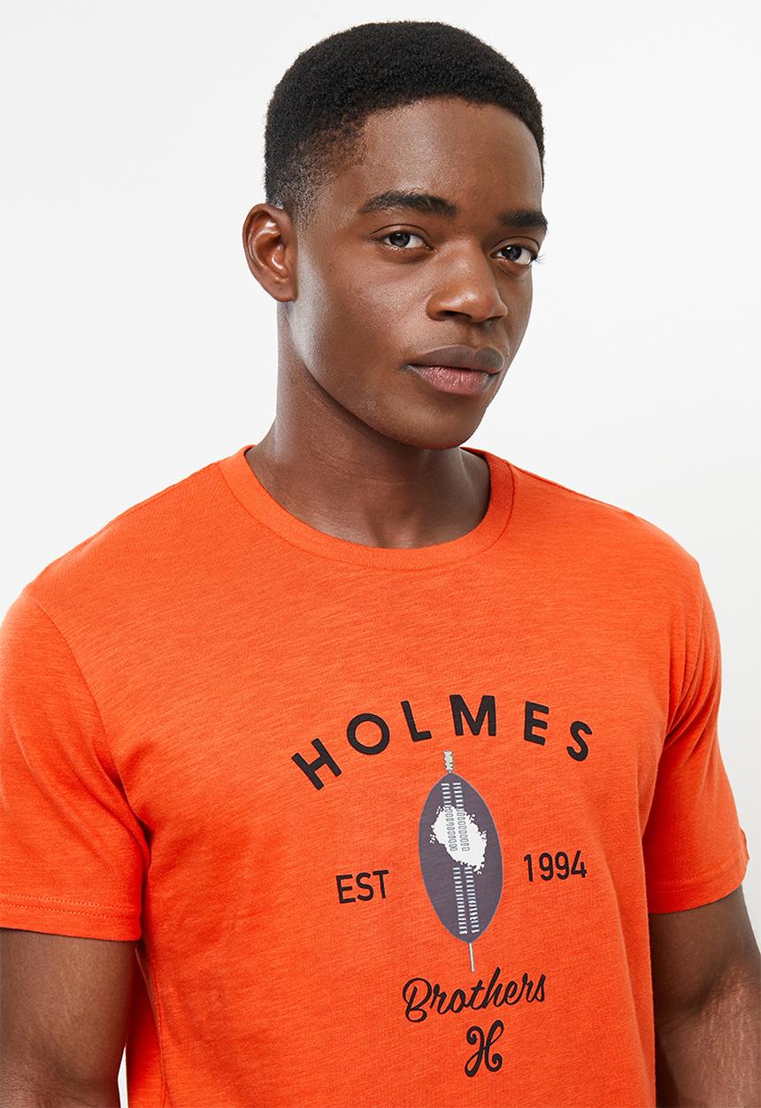Holmes Bro's - Shield short sleeve tee - orange 