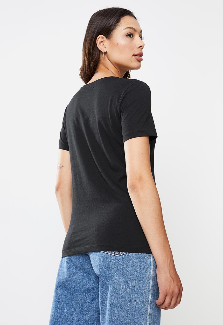 Superdry. - Lightweight essential vee tee - black