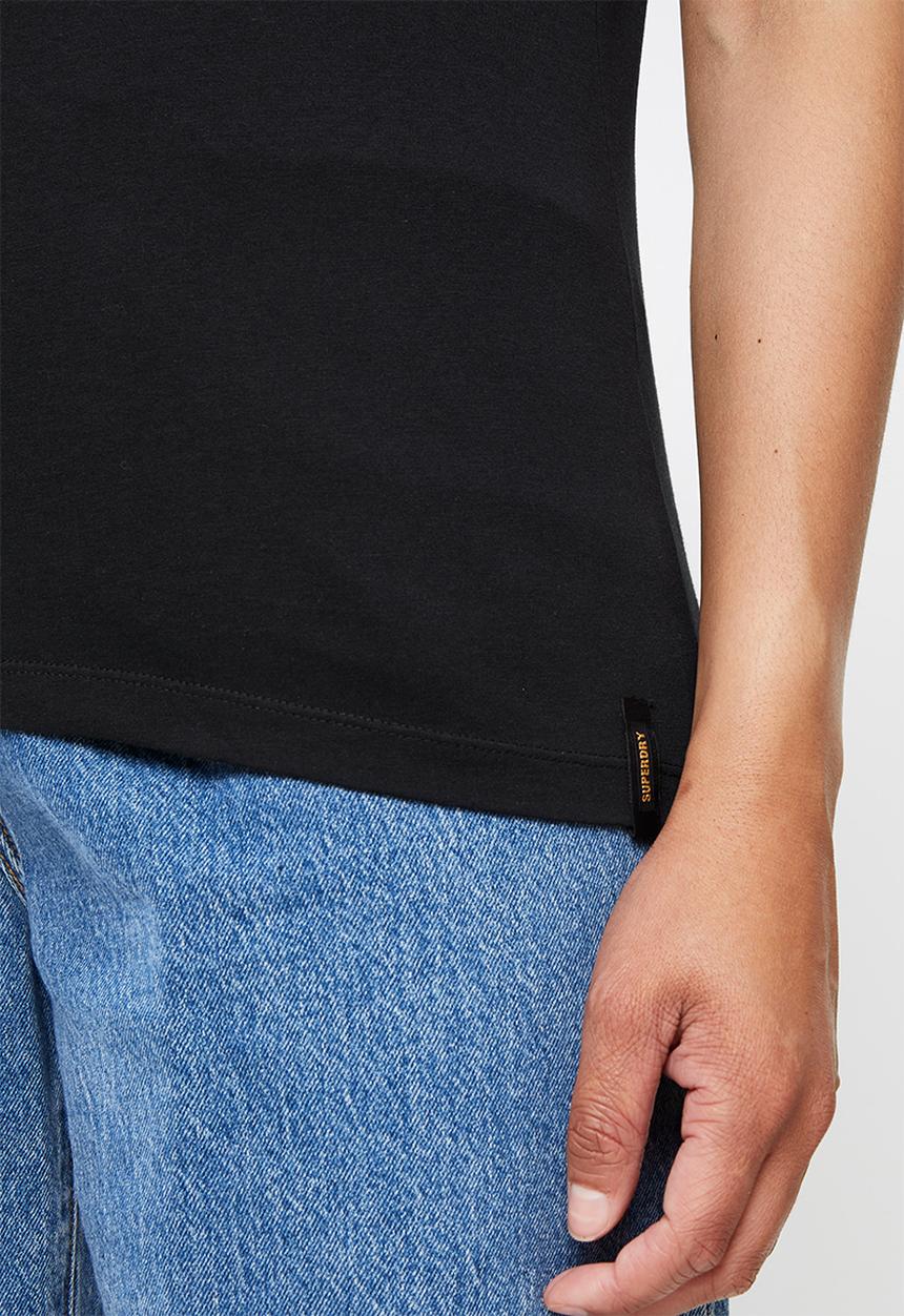 Superdry. - Lightweight essential vee tee - black