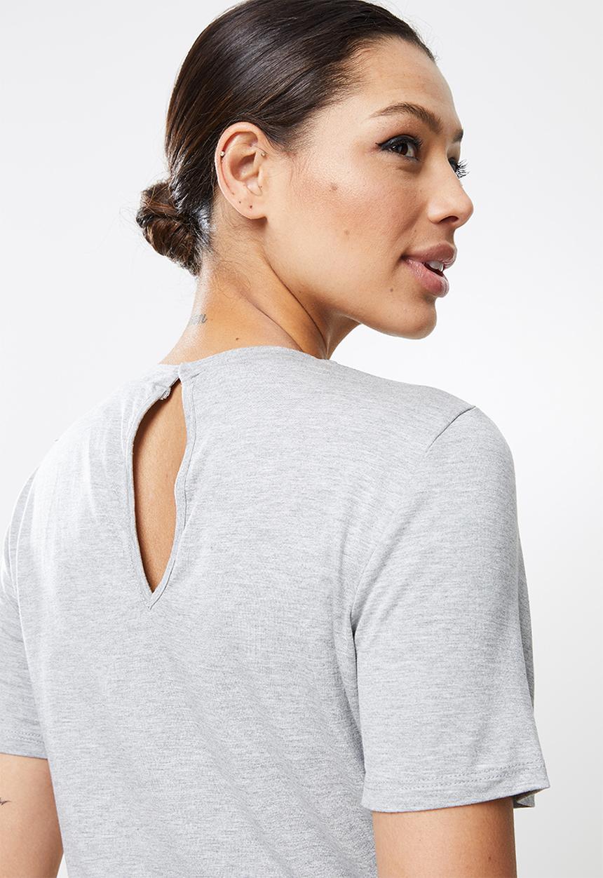 Missguided - Manifest crew neck drawstring playsuit - grey