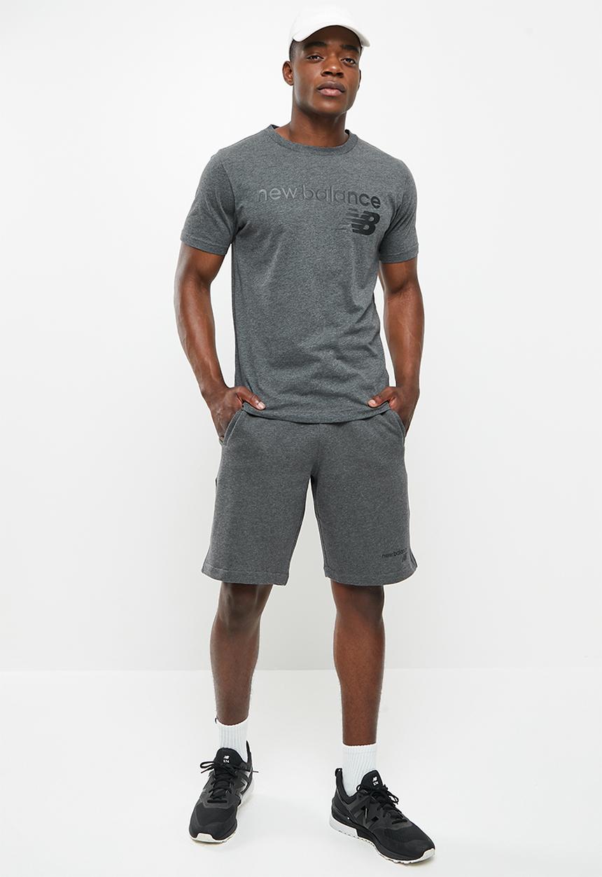 New Balance  - Nb classics core fleece short - heather charcoal