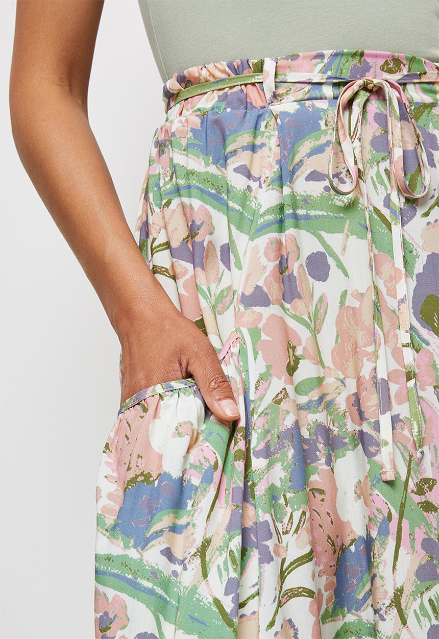 MILLA - Circle midi skirt with pockets - multi