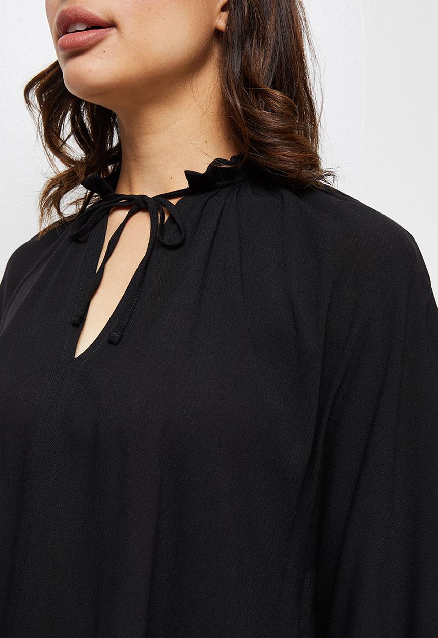 MILLA - Woven cape sleeve blouse - black