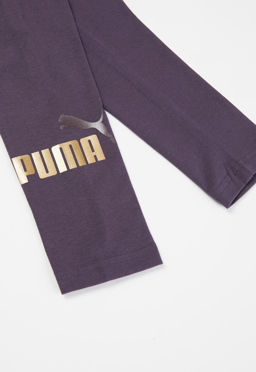 PUMA - Ess+ logo leggings g - sweet grape-gold