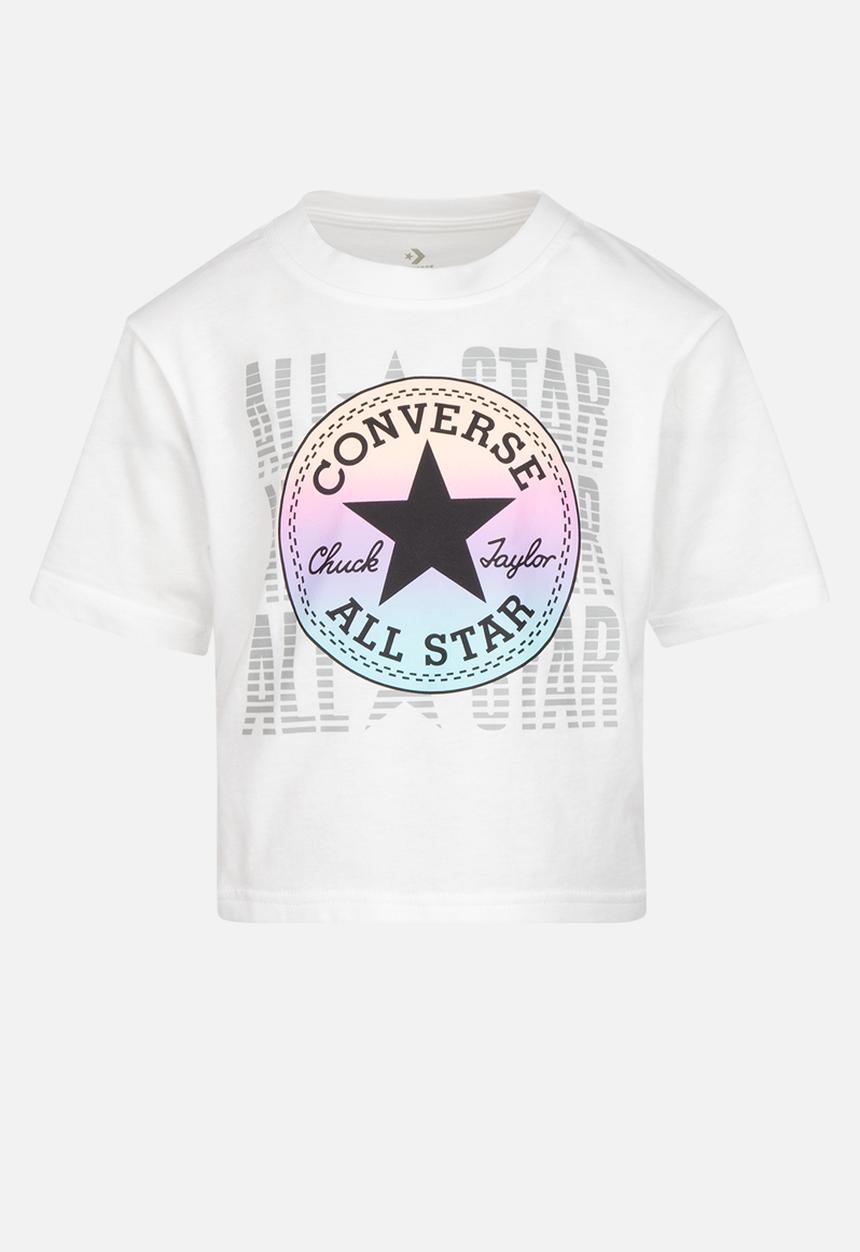 Converse - Cnvg short sleeve ruched knit top - white