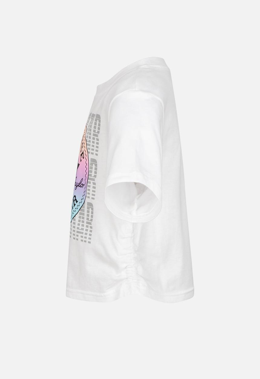 Converse - Cnvg short sleeve ruched knit top - white
