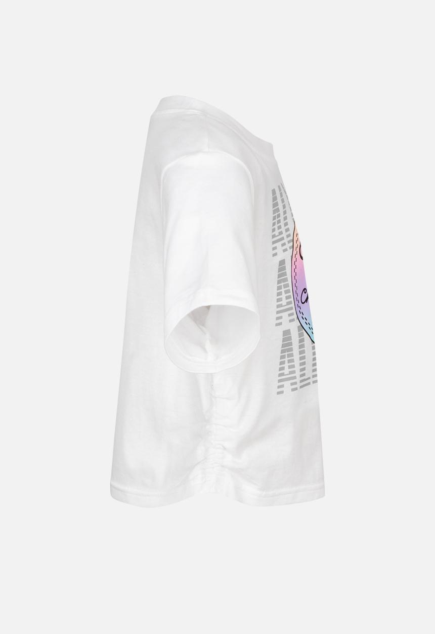 Converse - Cnvg short sleeve ruched knit top - white