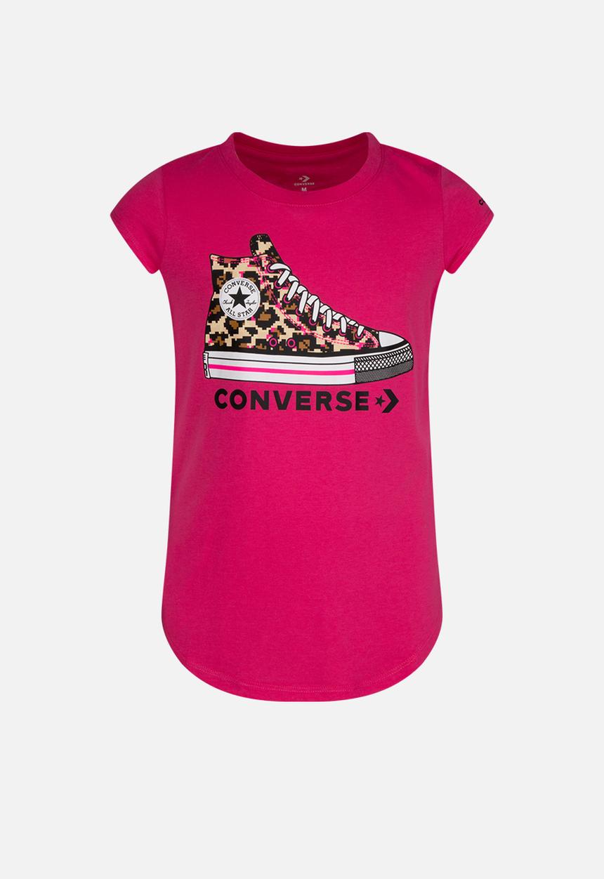 Converse - Cnvg digi leopard sneaker fill tee - pink