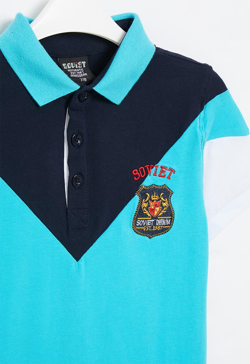 SOVIET - B renato short sleeve fashion golfer - turquoise