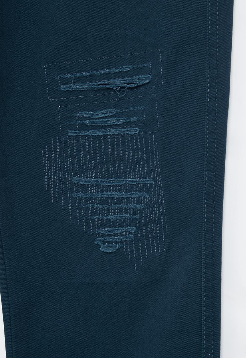 SOVIET - B morata fashion chino with rips - navy