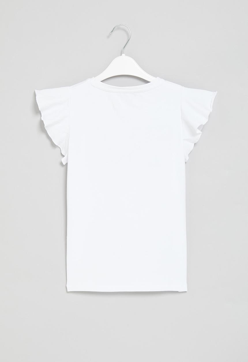 SISSY BOY - Pima flutter sleeve top - white