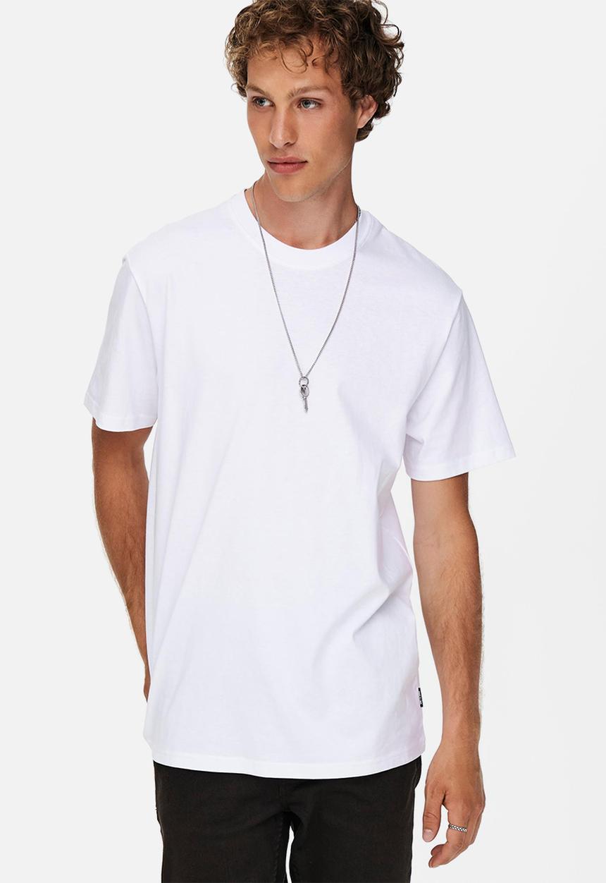 Only & Sons - Onsvincent life reg short sleeve tee - white