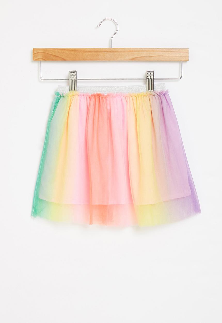 Pop Candy - Girls colour block mesh skirt - multi