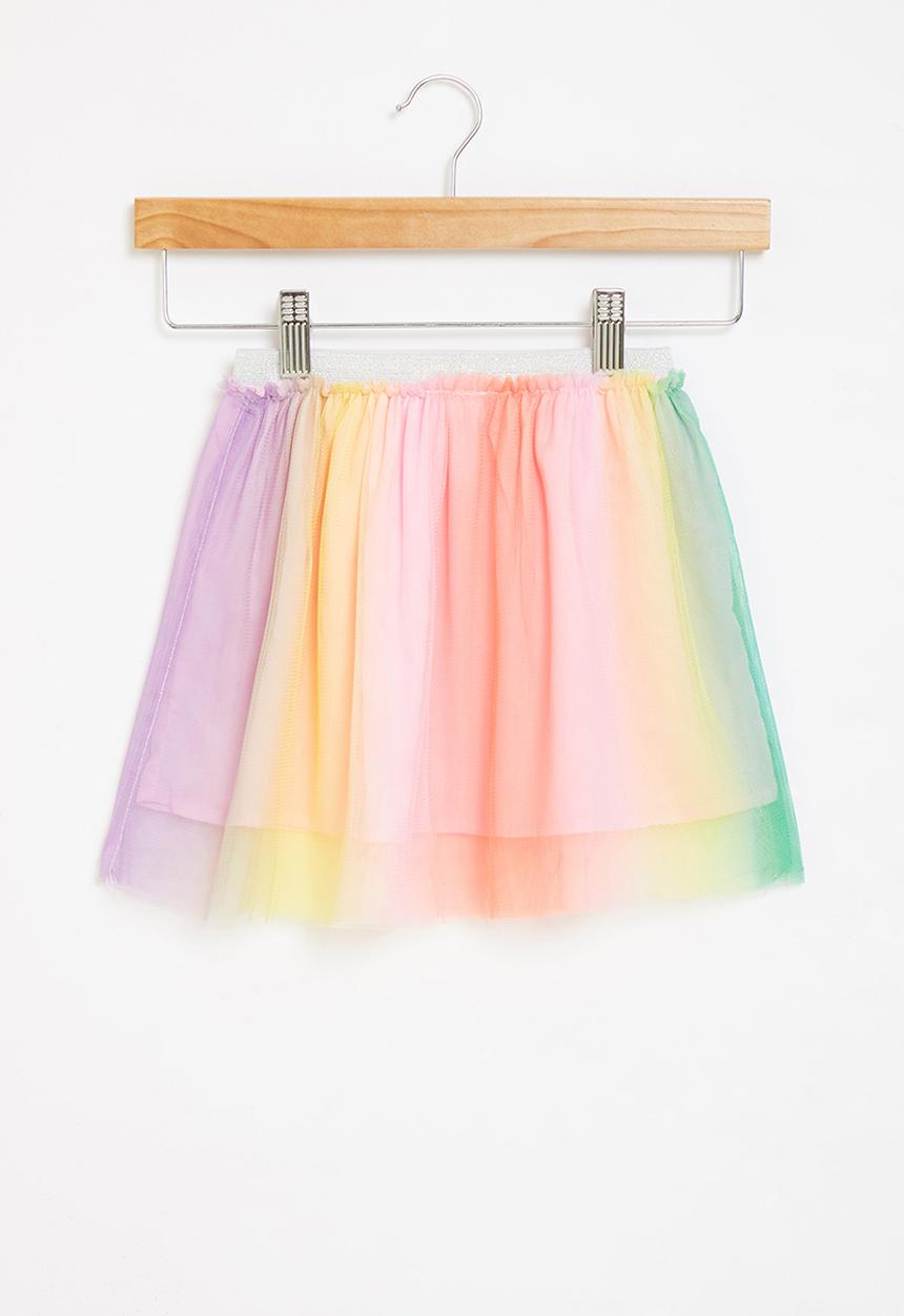 Pop Candy - Girls colour block mesh skirt - multi
