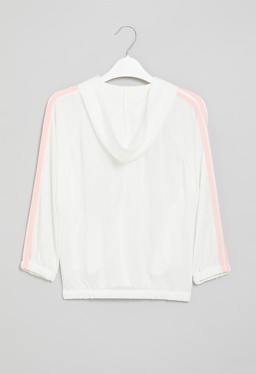 Pop Candy - Girls side stripe jacket - white