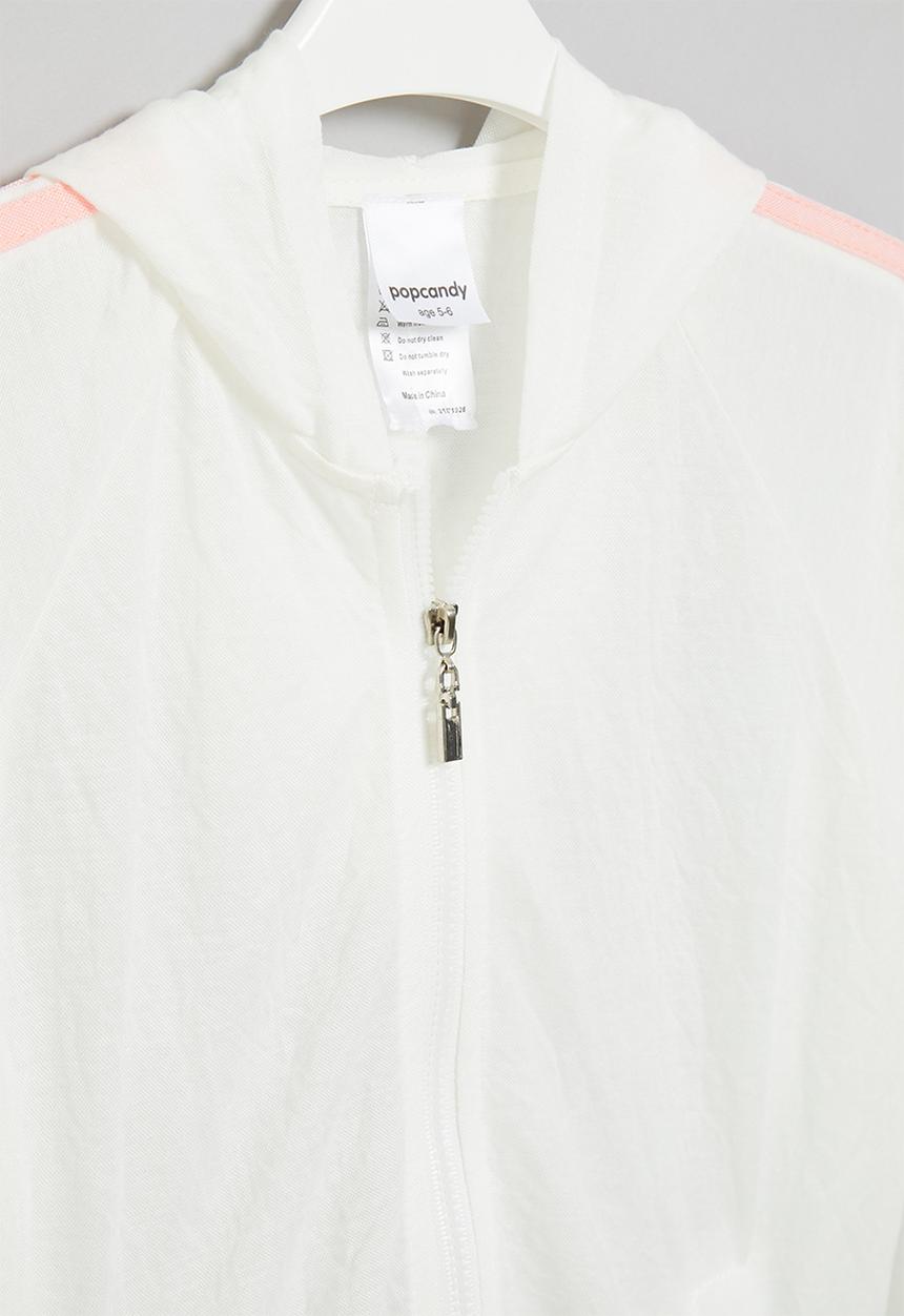 Pop Candy - Girls side stripe jacket - white