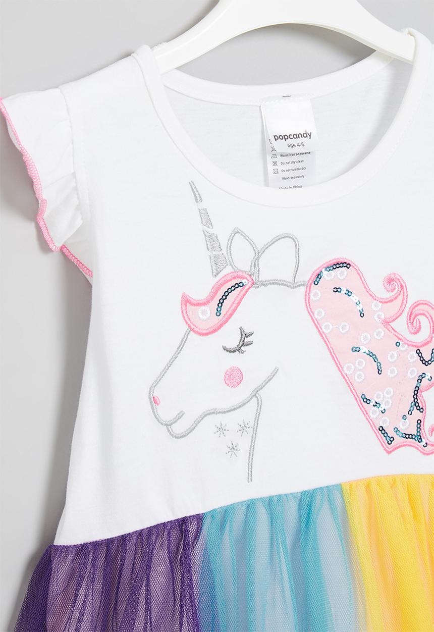Pop Candy - Girls unicorn dress with mesh - multi