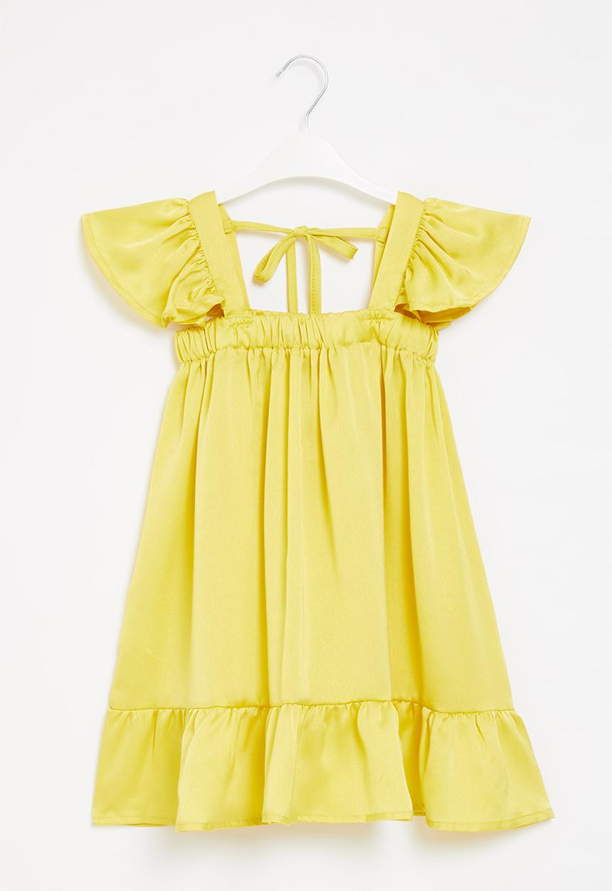 Pop Candy - Frill sleeve dress - yellow