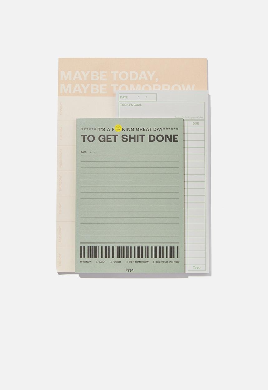 Typo - Make a list 3pk - sand green 