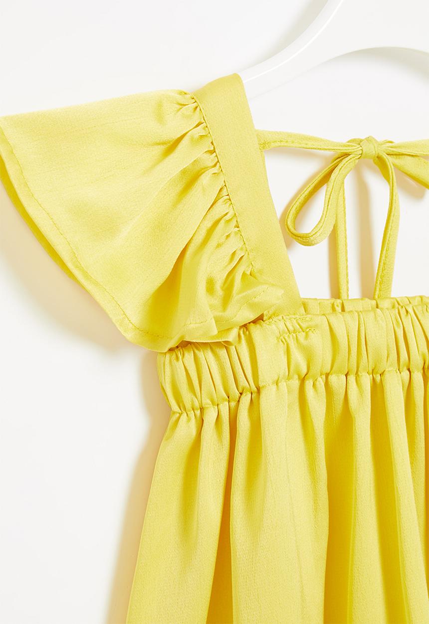 Pop Candy - Frill sleeve dress - yellow