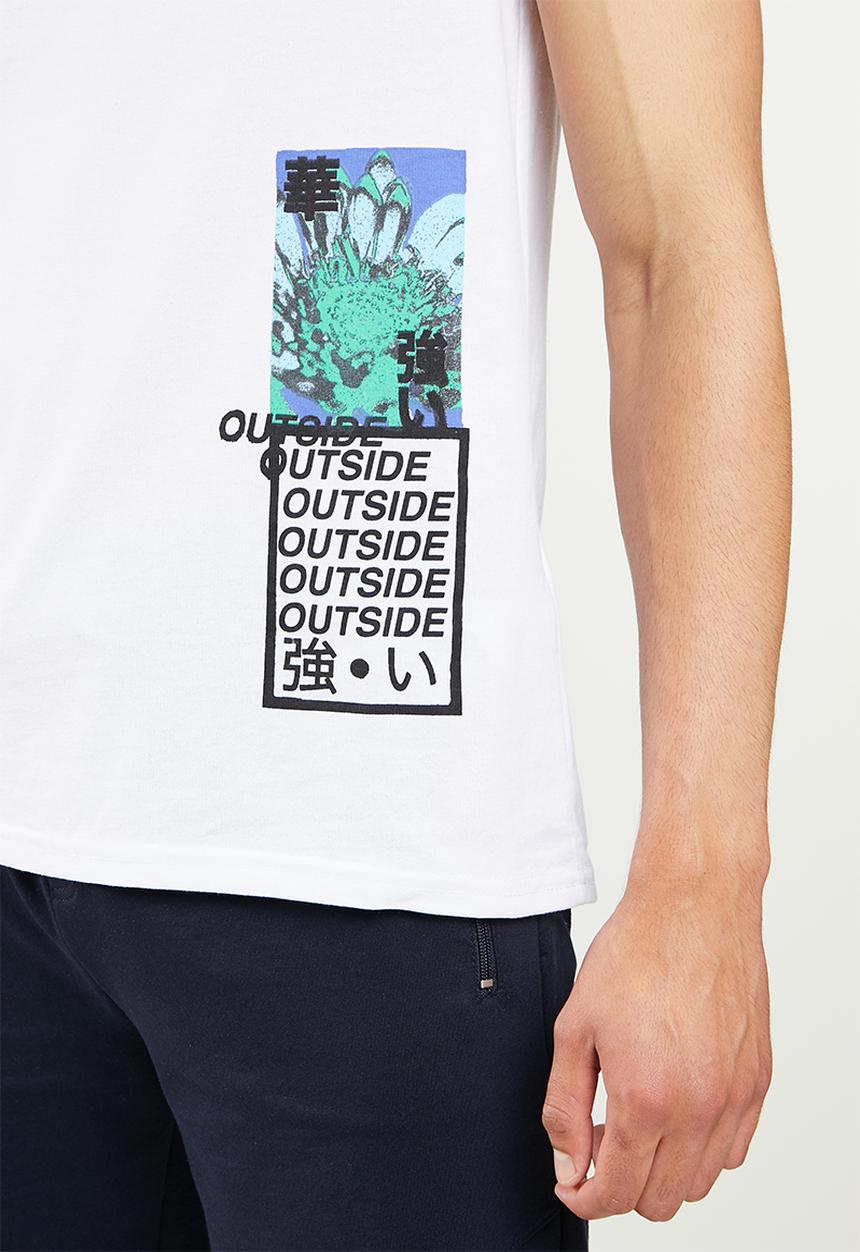 Trendyol - Multi print short sleeve tee - white