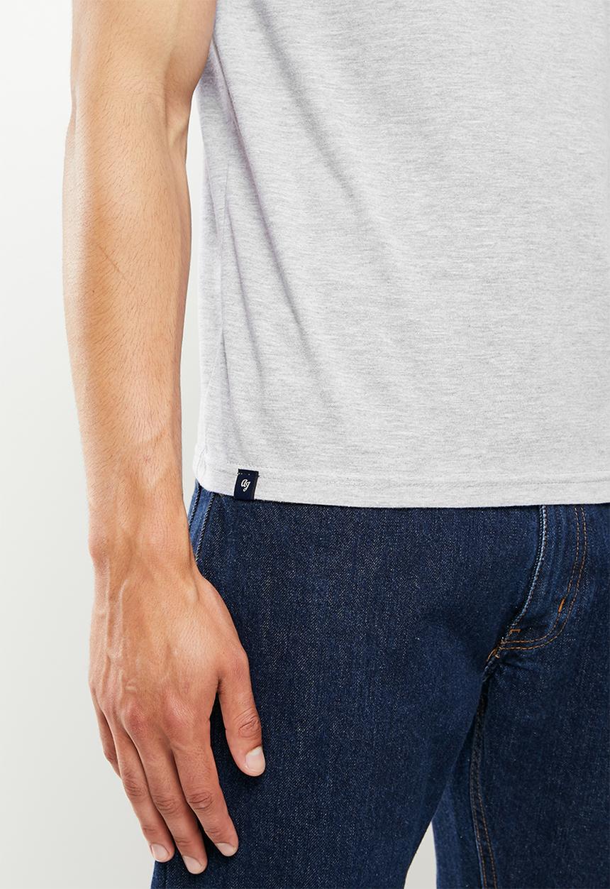 Aca Joe - Aj embroidered tee - grey 