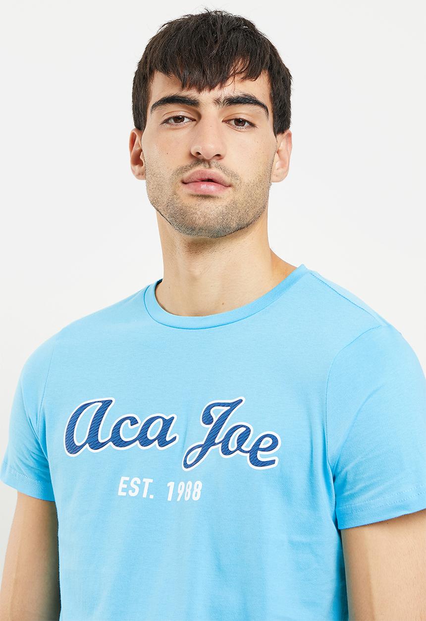Aca Joe - Aj applique ebroidered tee - bachelor blue